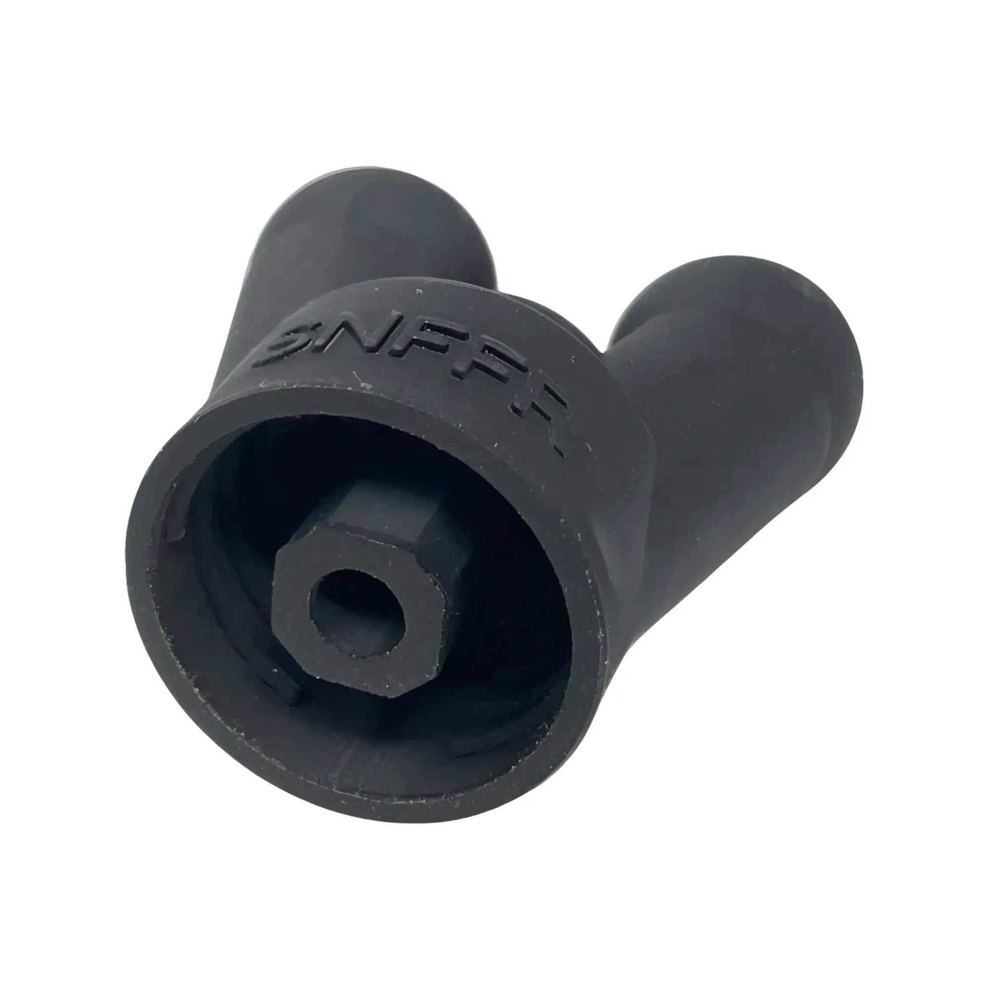 Black snfpa brand y-shaped adapter xtrm snffr double small made of durable plastic with central hexagonal socket