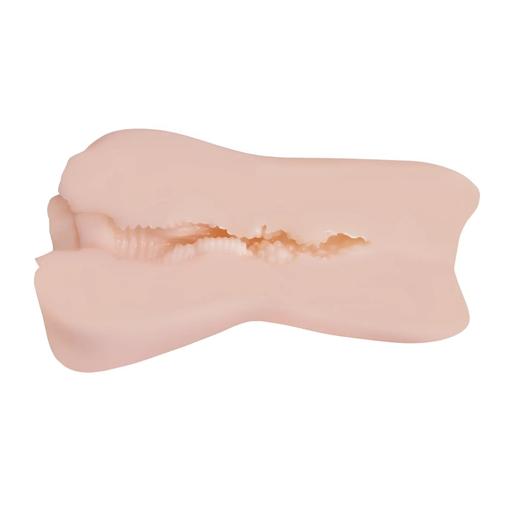 Pink silicone anal plug with textured interior and smooth exterior in yuira faleno star hole angel moe real hole masturbator