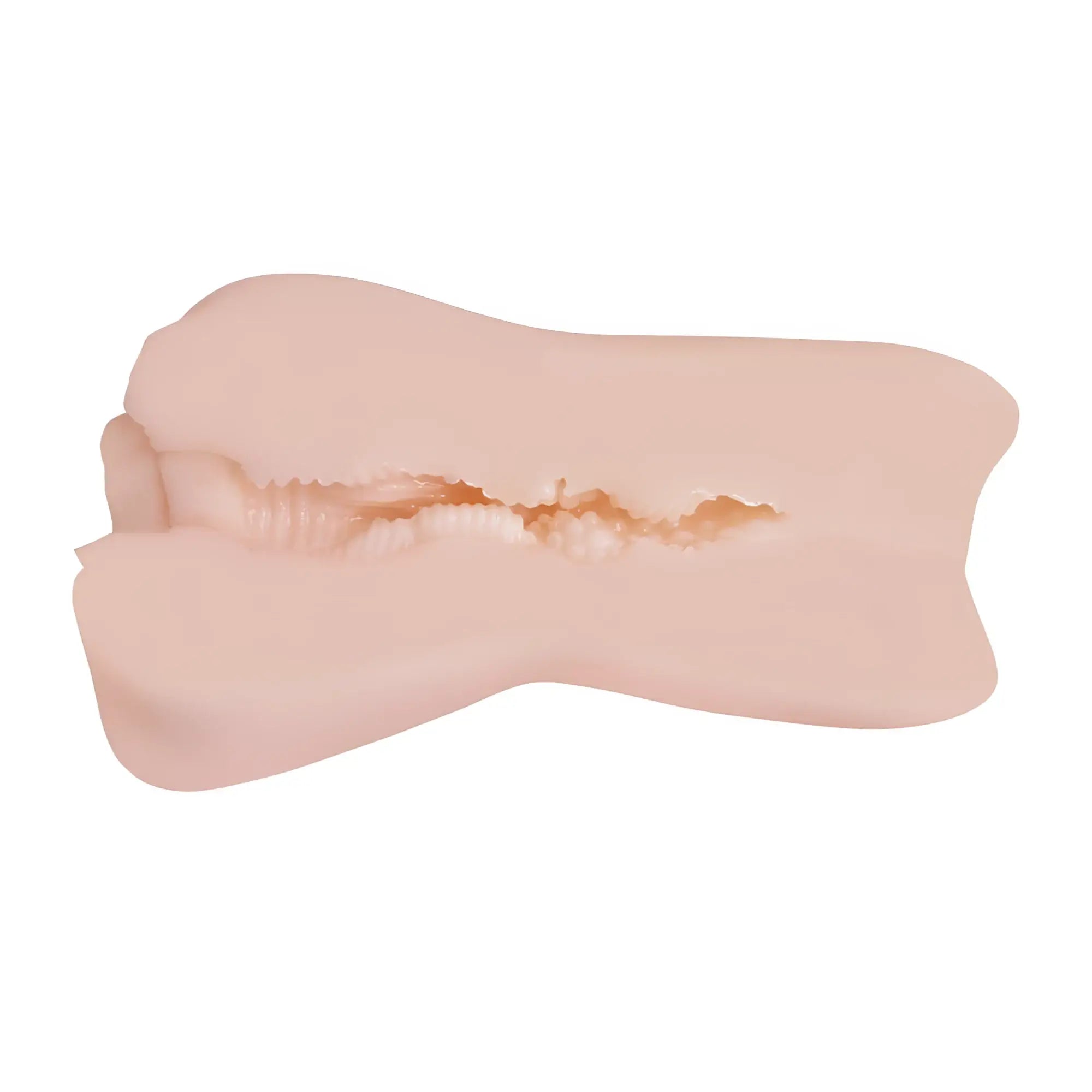 Pink silicone anal plug with textured interior and smooth exterior in yuira faleno star hole angel moe real hole masturbator