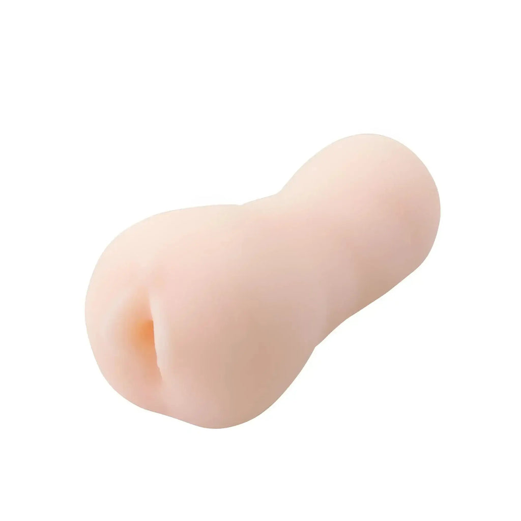 Beige silicone anal plug with smooth rounded contours and tapered end for yuira faleno star hole mami zenba masturbator