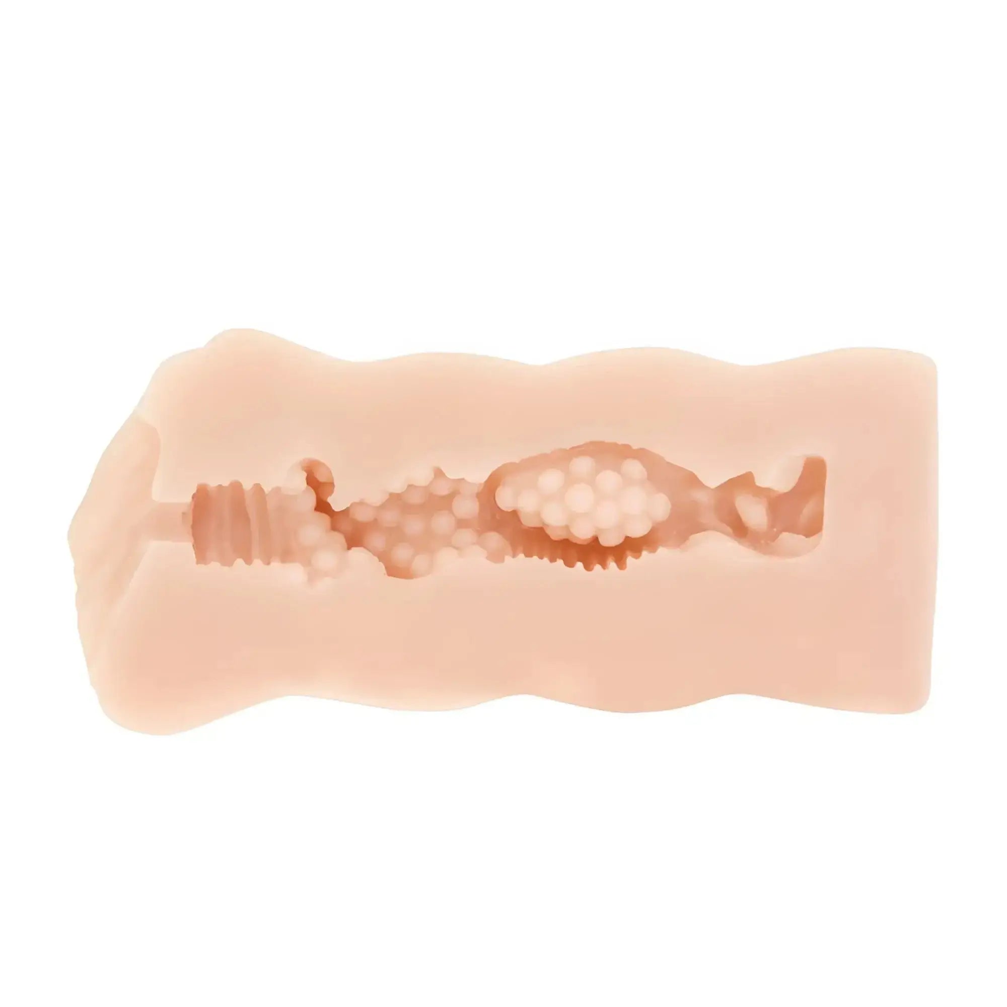 Pink silicone anal plug with textured segmented design featured in yuira kmp hall hasumi claire real hole masturbator