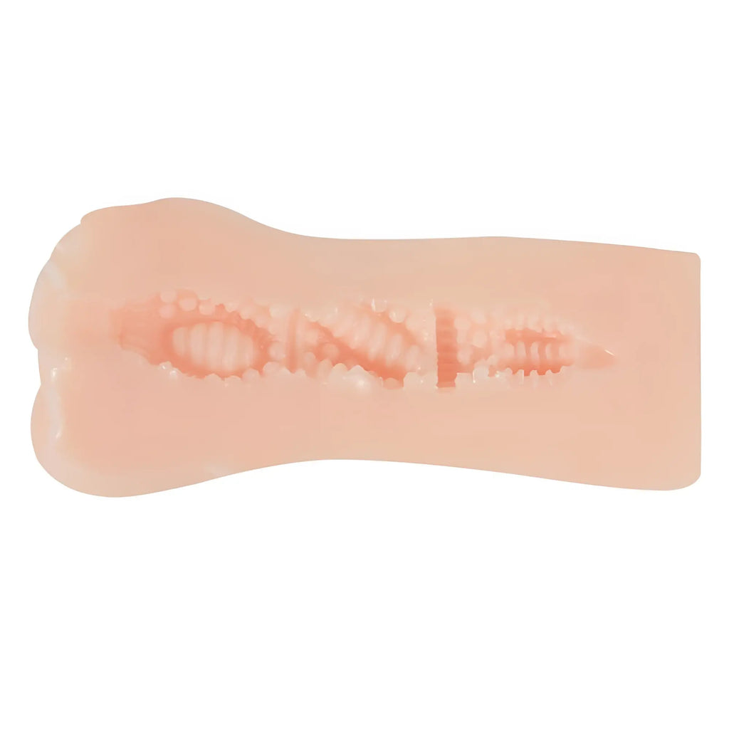 Pink silicone anal plug with textured internal ridges from yuira kmp premium hall crystal ellie real hole masturbator