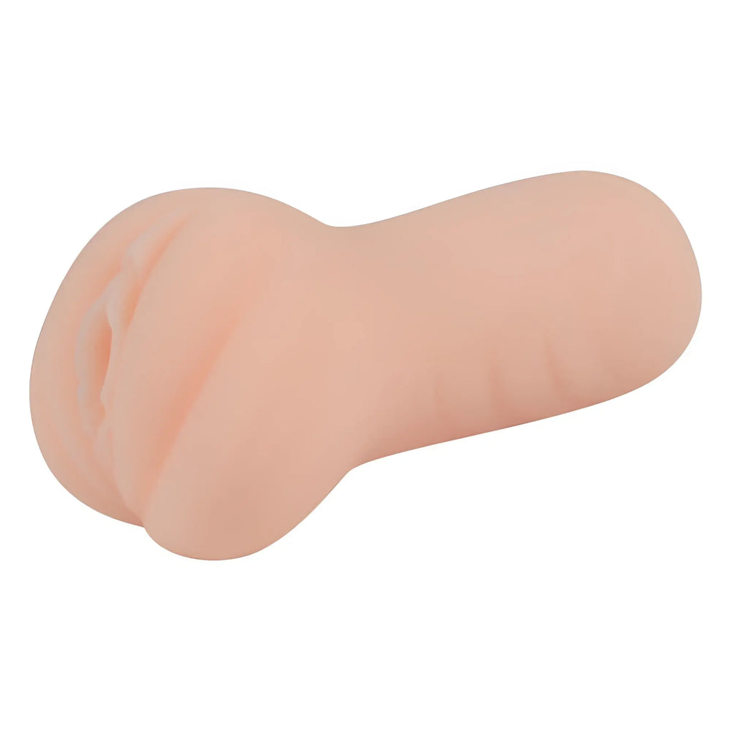 Peach-colored silicone anal plug with textured surface and tapered end from yuira kmp premium hall dx aoi kururugi real hole masturbator