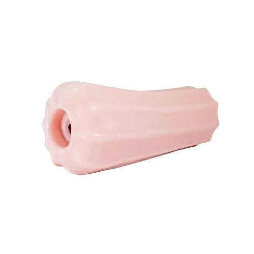 Pink silicone cock ring with smooth glossy finish and fluted edges.