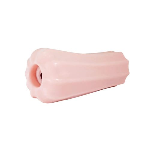 Pink silicone cock ring with smooth glossy finish and fluted edges in yuira virgin devil girls pleasure demon infinity masturbator