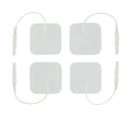 Zeus electro pads 4 pk white square adhesive electrode pads with thin white wires and connectors for tensing use