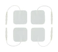 Zeus electro pads 4 pk white square adhesive electrode pads with thin white wires and connectors for tensing use