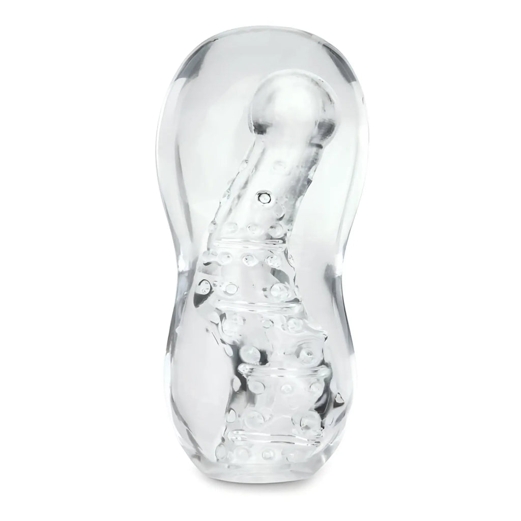 Clear silicone cock ring zolo gripz wavy with textured bubble surface and rounded contours for enhanced grip