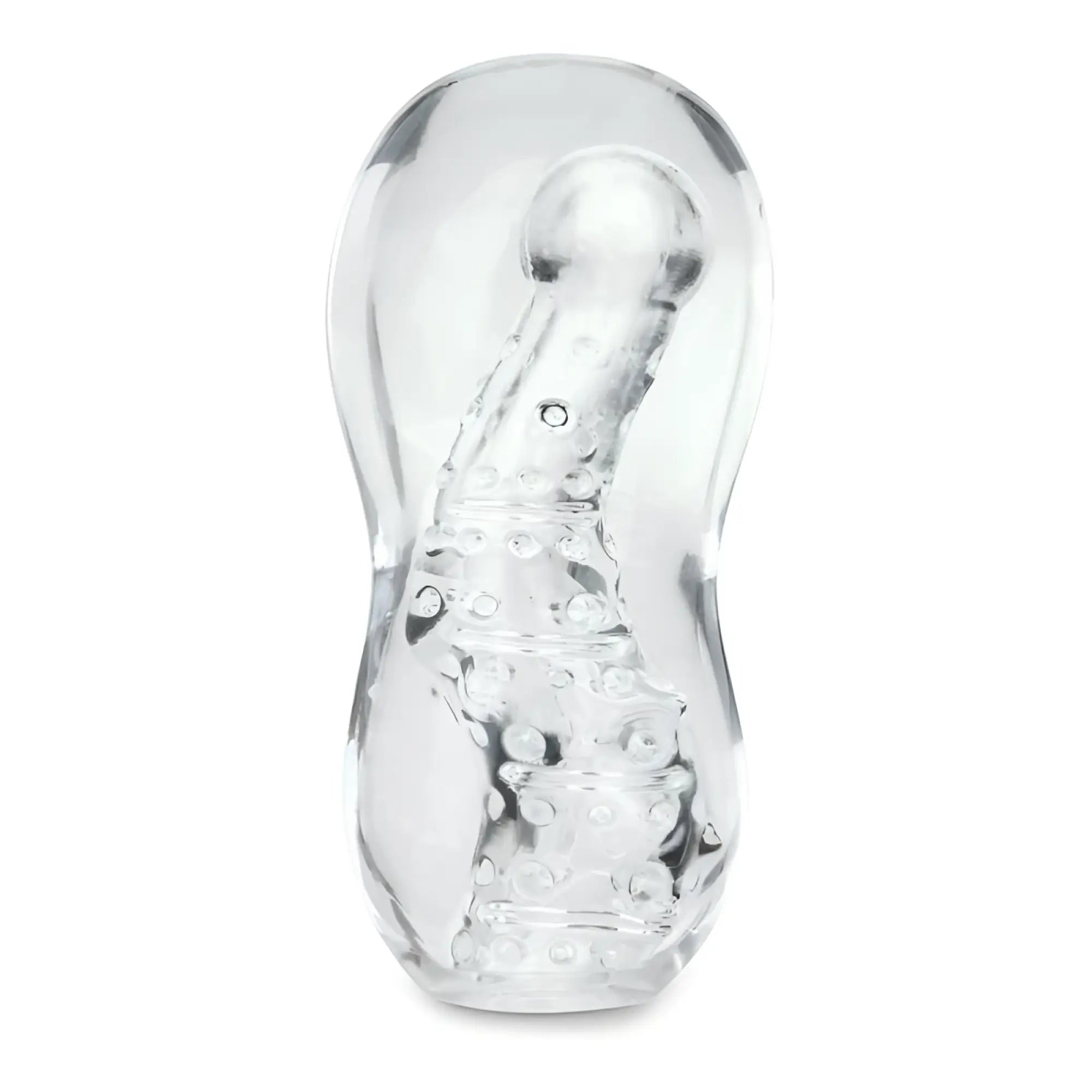 Clear silicone cock ring zolo gripz wavy with textured bubble surface and rounded contours for enhanced grip