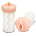 Pink and white silicone anal plug with textured ridges from zolo zolo masturbator clear girlfriend product