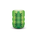 Green translucent silicone dental implant with threaded interior and ridged exterior for ZOLO Zolo Original Pocket Stroker