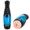 Black and translucent blue zolo thrustbuster masturbator with silicone head personal pleasure device